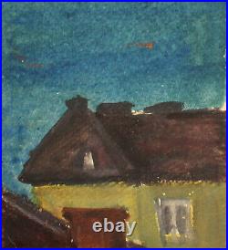 Vintage Oil Painting Expressionist Cityscape