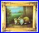 Vintage-Oil-Painting-Of-Bunny-Rabbits-And-Landscape-Gold-Gilt-Wooden-Frame-01-euvv