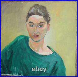 Vintage Original oil painting woman portrait