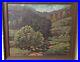 Vintage-Painting-Landscape-Mountains-Trees-Oil-on-Canvas-Carved-Framed-01-xtl