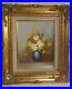 Vintage-ROBERT-COX-Canvas-Painting-Floral-Still-Life-In-Gold-Gilded-Frame-01-fnu