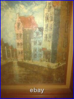 Vintage Very Rare Oil On Canvas Painting
