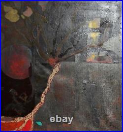Vintage abstract composition oil painting collage