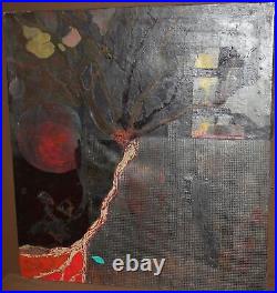 Vintage abstract composition oil painting collage