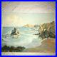 Vintage-beach-seascape-coast-ocean-hand-painted-oil-original-PAINTING-by-Pauls-01-tpbb