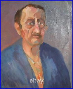 Vintage expressionist man portrait oil painting