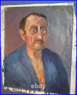 Vintage expressionist man portrait oil painting