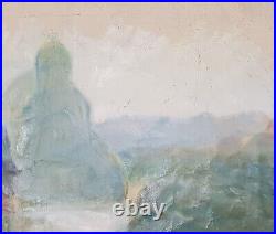 Vintage expressionist oil painting landscape