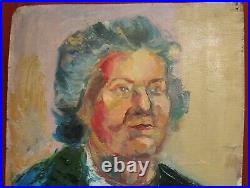Vintage expressionist oil painting portrait