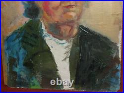 Vintage expressionist oil painting portrait