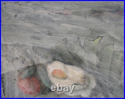 Vintage expressionist oil painting still life