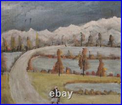 Vintage fauvist oil painting landscape