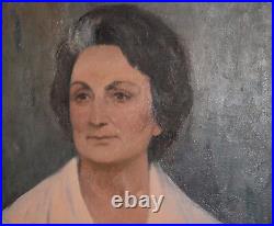 Vintage oil painting woman portrait