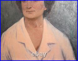 Vintage oil painting woman portrait