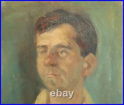 Vintage realist oil painting man portrait