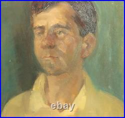 Vintage realist oil painting man portrait