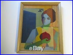 Viola King Oil Painting Cubist Cubism MID Century Modern Portrait Abstract 1960