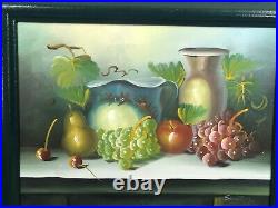 Vtg 1930's oil painting stils by Sweeting frmaed 16''x 19.5'