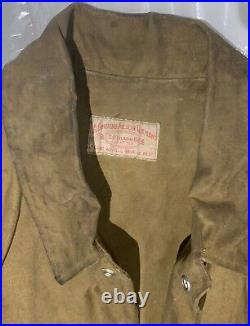 Vtg Filson Oil Tin Cloth Jacket Hunting Waxed Cotton Canvas Work Coat Style #60