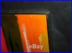 Vtg Signed ETTA Oil on Canvas Abstract Expressionism Mid Century Modern Painting