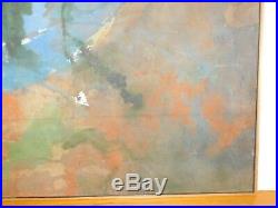 Vtg Unsigned Abstract Expressionism Oil Painting Canvas Mid Century Modern