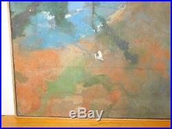 Vtg Unsigned Abstract Expressionism Oil Painting Canvas Mid Century Modern