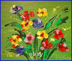 WILD BOUQUET ABSTRACT ARTWORK DECO canvas painting Original Oil Painting 4y65