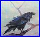 Wm-HAWKINS-Crow-Raven-Impressionism-Bird-Art-Study-Oil-Painting-Art-Original-01-hc