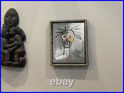 Wonderful Oilstick On Canvas By Jean-michel Basquiat 1987 With Frame Nice