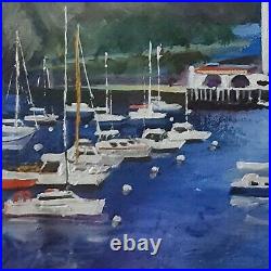 YARY DLUHOS Santa Catalina Island Casino California Harbor Original Oil Painting