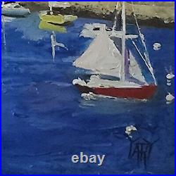 YARY DLUHOS Santa Catalina Island Casino California Harbor Original Oil Painting